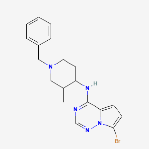 molecular formula C19H22BrN5 B7423714 N-(1-benzyl-3-methylpiperidin-4-yl)-7-bromopyrrolo[2,1-f][1,2,4]triazin-4-amine 