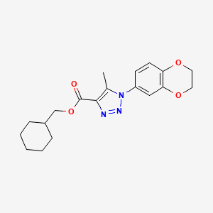 molecular formula C19H23N3O4 B7423735 Cyclohexylmethyl 1-(2,3-dihydro-1,4-benzodioxin-6-yl)-5-methyltriazole-4-carboxylate 
