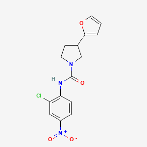 molecular formula C15H14ClN3O4 B7424040 N-(2-chloro-4-nitrophenyl)-3-(furan-2-yl)pyrrolidine-1-carboxamide 