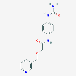molecular formula C15H16N4O3 B7424130 N-[4-(carbamoylamino)phenyl]-2-(pyridin-3-ylmethoxy)acetamide 