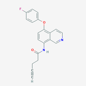 molecular formula C20H15FN2O2 B7424208 N-[5-(4-fluorophenoxy)isoquinolin-8-yl]pent-4-ynamide 