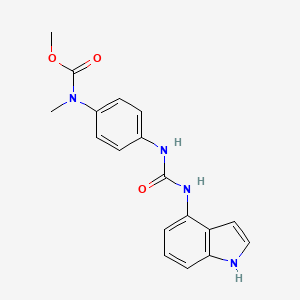molecular formula C18H18N4O3 B7424517 methyl N-[4-(1H-indol-4-ylcarbamoylamino)phenyl]-N-methylcarbamate 