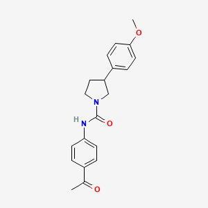 molecular formula C20H22N2O3 B7424569 N-(4-acetylphenyl)-3-(4-methoxyphenyl)pyrrolidine-1-carboxamide 