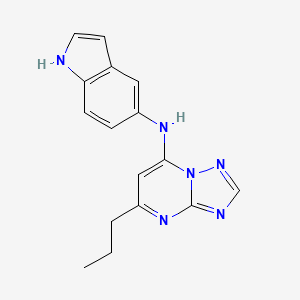 molecular formula C16H16N6 B7424762 N-(1H-indol-5-yl)-5-propyl-[1,2,4]triazolo[1,5-a]pyrimidin-7-amine 