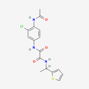 molecular formula C16H16ClN3O3S B7424791 N-(4-acetamido-3-chlorophenyl)-N'-(1-thiophen-2-ylethyl)oxamide 