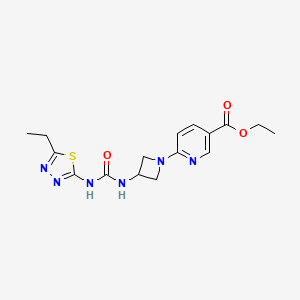 molecular formula C16H20N6O3S B7425042 Ethyl 6-[3-[(5-ethyl-1,3,4-thiadiazol-2-yl)carbamoylamino]azetidin-1-yl]pyridine-3-carboxylate 