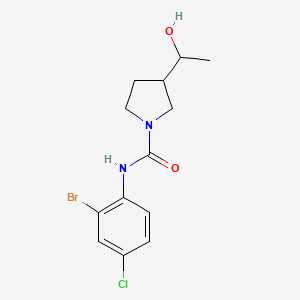 molecular formula C13H16BrClN2O2 B7425144 N-(2-bromo-4-chlorophenyl)-3-(1-hydroxyethyl)pyrrolidine-1-carboxamide 