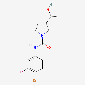 molecular formula C13H16BrFN2O2 B7425202 N-(4-bromo-3-fluorophenyl)-3-(1-hydroxyethyl)pyrrolidine-1-carboxamide 