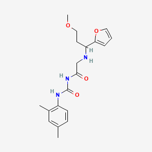 molecular formula C19H25N3O4 B7425267 N-[(2,4-dimethylphenyl)carbamoyl]-2-[[1-(furan-2-yl)-3-methoxypropyl]amino]acetamide 