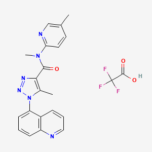 molecular formula C22H19F3N6O3 B7425305 N,5-dimethyl-N-(5-methylpyridin-2-yl)-1-quinolin-5-yltriazole-4-carboxamide;2,2,2-trifluoroacetic acid 