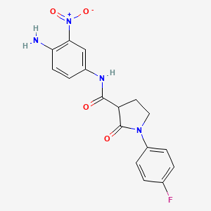 molecular formula C17H15FN4O4 B7425381 N-(4-amino-3-nitrophenyl)-1-(4-fluorophenyl)-2-oxopyrrolidine-3-carboxamide 