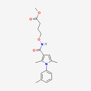 molecular formula C19H24N2O4 B7425390 Methyl 4-[[2,5-dimethyl-1-(3-methylphenyl)pyrrole-3-carbonyl]amino]oxybutanoate 