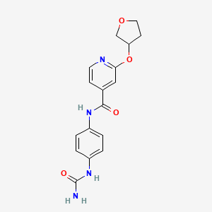 molecular formula C17H18N4O4 B7425418 N-[4-(carbamoylamino)phenyl]-2-(oxolan-3-yloxy)pyridine-4-carboxamide 