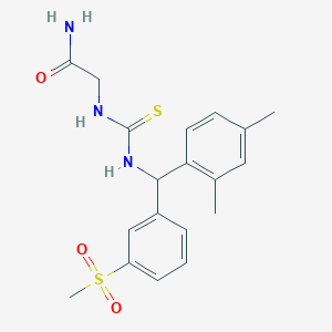 molecular formula C19H23N3O3S2 B7425893 2-[[(2,4-Dimethylphenyl)-(3-methylsulfonylphenyl)methyl]carbamothioylamino]acetamide 