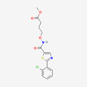 molecular formula C15H15ClN2O4S B7425951 Methyl 4-[[2-(2-chlorophenyl)-1,3-thiazole-5-carbonyl]amino]oxybutanoate 