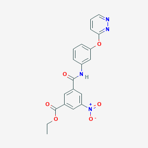 molecular formula C20H16N4O6 B7426162 Ethyl 3-nitro-5-[(3-pyridazin-3-yloxyphenyl)carbamoyl]benzoate 