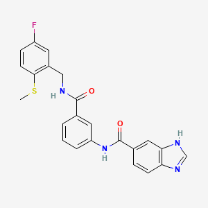 molecular formula C23H19FN4O2S B7426181 N-[3-[(5-fluoro-2-methylsulfanylphenyl)methylcarbamoyl]phenyl]-3H-benzimidazole-5-carboxamide 