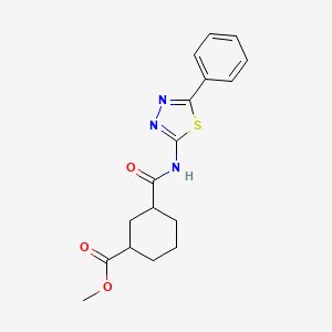molecular formula C17H19N3O3S B7426229 Methyl 3-[(5-phenyl-1,3,4-thiadiazol-2-yl)carbamoyl]cyclohexane-1-carboxylate 
