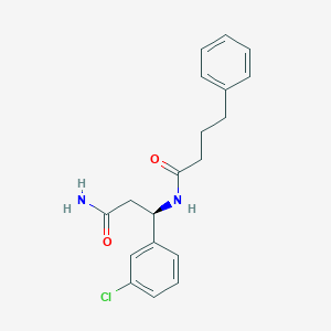 molecular formula C19H21ClN2O2 B7426286 N-[(1R)-3-amino-1-(3-chlorophenyl)-3-oxopropyl]-4-phenylbutanamide 