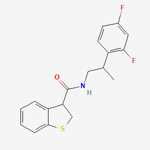 molecular formula C18H17F2NOS B7426293 N-[2-(2,4-difluorophenyl)propyl]-2,3-dihydro-1-benzothiophene-3-carboxamide 