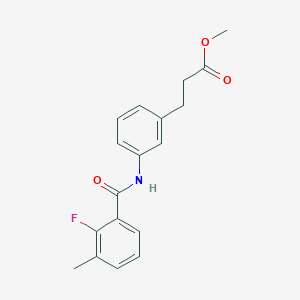 molecular formula C18H18FNO3 B7426327 Methyl 3-[3-[(2-fluoro-3-methylbenzoyl)amino]phenyl]propanoate 