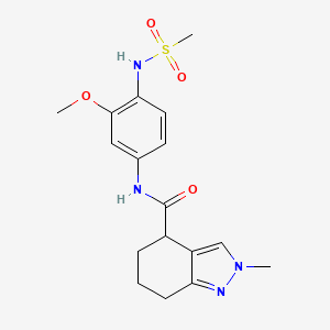molecular formula C17H22N4O4S B7426330 N-[4-(methanesulfonamido)-3-methoxyphenyl]-2-methyl-4,5,6,7-tetrahydroindazole-4-carboxamide 