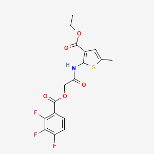 molecular formula C17H14F3NO5S B7426335 Ethyl 5-methyl-2-[[2-(2,3,4-trifluorobenzoyl)oxyacetyl]amino]thiophene-3-carboxylate 