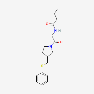 molecular formula C17H24N2O2S B7426494 N-[2-oxo-2-[3-(phenylsulfanylmethyl)pyrrolidin-1-yl]ethyl]butanamide 