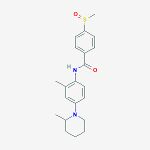 molecular formula C21H26N2O2S B7426509 N-[2-methyl-4-(2-methylpiperidin-1-yl)phenyl]-4-methylsulfinylbenzamide 