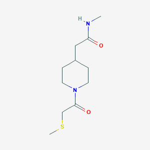 molecular formula C11H20N2O2S B7426729 N-methyl-2-[1-(2-methylsulfanylacetyl)piperidin-4-yl]acetamide 
