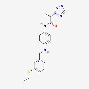 molecular formula C20H23N5OS B7426864 N-[4-[(3-ethylsulfanylphenyl)methylamino]phenyl]-2-(1,2,4-triazol-1-yl)propanamide 