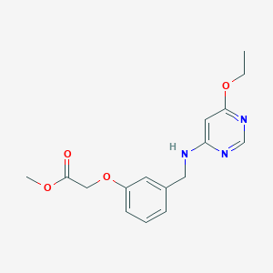 molecular formula C16H19N3O4 B7426985 Methyl 2-[3-[[(6-ethoxypyrimidin-4-yl)amino]methyl]phenoxy]acetate 
