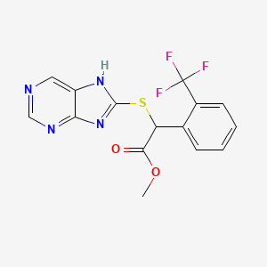 molecular formula C15H11F3N4O2S B7427162 methyl 2-(7H-purin-8-ylsulfanyl)-2-[2-(trifluoromethyl)phenyl]acetate 