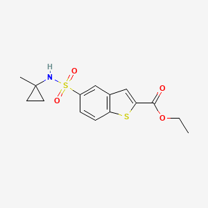 molecular formula C15H17NO4S2 B7427163 Ethyl 5-[(1-methylcyclopropyl)sulfamoyl]-1-benzothiophene-2-carboxylate 