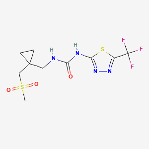 molecular formula C10H13F3N4O3S2 B7427239 1-[[1-(Methylsulfonylmethyl)cyclopropyl]methyl]-3-[5-(trifluoromethyl)-1,3,4-thiadiazol-2-yl]urea 