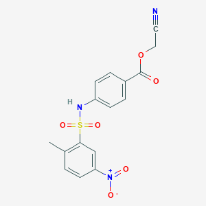molecular formula C16H13N3O6S B7427454 Cyanomethyl 4-[(2-methyl-5-nitrophenyl)sulfonylamino]benzoate 