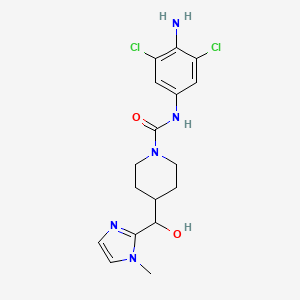 molecular formula C17H21Cl2N5O2 B7427602 N-(4-amino-3,5-dichlorophenyl)-4-[hydroxy-(1-methylimidazol-2-yl)methyl]piperidine-1-carboxamide 