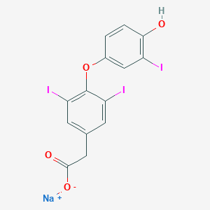 molecular formula C14H8I3NaO4 B074279 Sodium 4-(4-hydroxy-3-iodophenoxy)-3,5-diiodophenylacetate CAS No. 1477-04-9