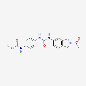 molecular formula C19H20N4O4 B7428063 methyl N-[4-[(2-acetyl-1,3-dihydroisoindol-5-yl)carbamoylamino]phenyl]carbamate 