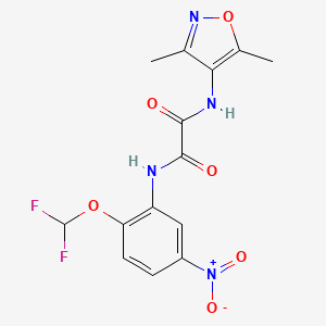 molecular formula C14H12F2N4O6 B7428076 N-[2-(difluoromethoxy)-5-nitrophenyl]-N'-(3,5-dimethyl-1,2-oxazol-4-yl)oxamide 
