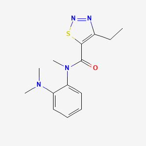 molecular formula C14H18N4OS B7428201 N-[2-(dimethylamino)phenyl]-4-ethyl-N-methylthiadiazole-5-carboxamide 