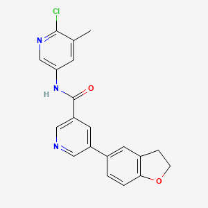 molecular formula C20H16ClN3O2 B7428215 N-(6-chloro-5-methylpyridin-3-yl)-5-(2,3-dihydro-1-benzofuran-5-yl)pyridine-3-carboxamide 
