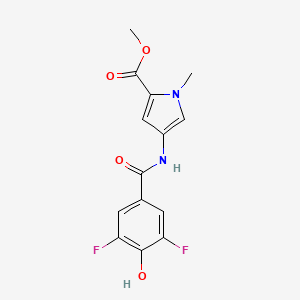 molecular formula C14H12F2N2O4 B7428233 Methyl 4-[(3,5-difluoro-4-hydroxybenzoyl)amino]-1-methylpyrrole-2-carboxylate 