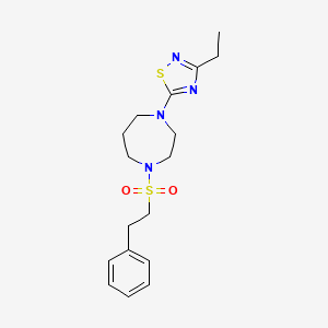 molecular formula C17H24N4O2S2 B7428530 3-Ethyl-5-[4-(2-phenylethylsulfonyl)-1,4-diazepan-1-yl]-1,2,4-thiadiazole 