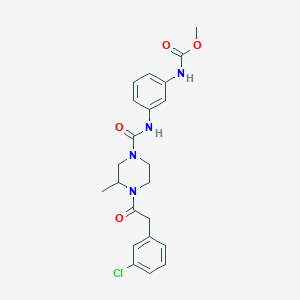 molecular formula C22H25ClN4O4 B7428598 methyl N-[3-[[4-[2-(3-chlorophenyl)acetyl]-3-methylpiperazine-1-carbonyl]amino]phenyl]carbamate 