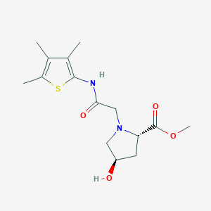 molecular formula C15H22N2O4S B7428694 methyl (2S,4R)-4-hydroxy-1-[2-oxo-2-[(3,4,5-trimethylthiophen-2-yl)amino]ethyl]pyrrolidine-2-carboxylate 