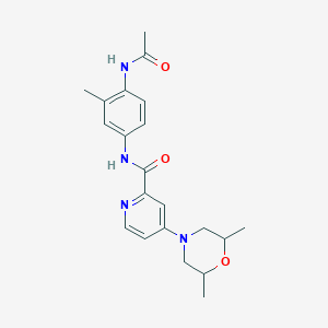 molecular formula C21H26N4O3 B7429021 N-(4-acetamido-3-methylphenyl)-4-(2,6-dimethylmorpholin-4-yl)pyridine-2-carboxamide 