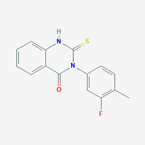 molecular formula C15H11FN2OS B074291 3-(3-fluoro-4-methylphenyl)-2-mercaptoquinazolin-4(3H)-one CAS No. 1512-75-0