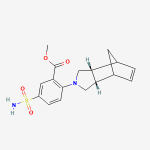 molecular formula C17H20N2O4S B7429253 methyl 2-[(2R,6S)-4-azatricyclo[5.2.1.02,6]dec-8-en-4-yl]-5-sulfamoylbenzoate 