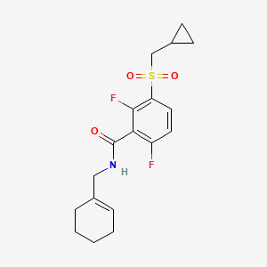 molecular formula C18H21F2NO3S B7429272 N-(cyclohexen-1-ylmethyl)-3-(cyclopropylmethylsulfonyl)-2,6-difluorobenzamide 